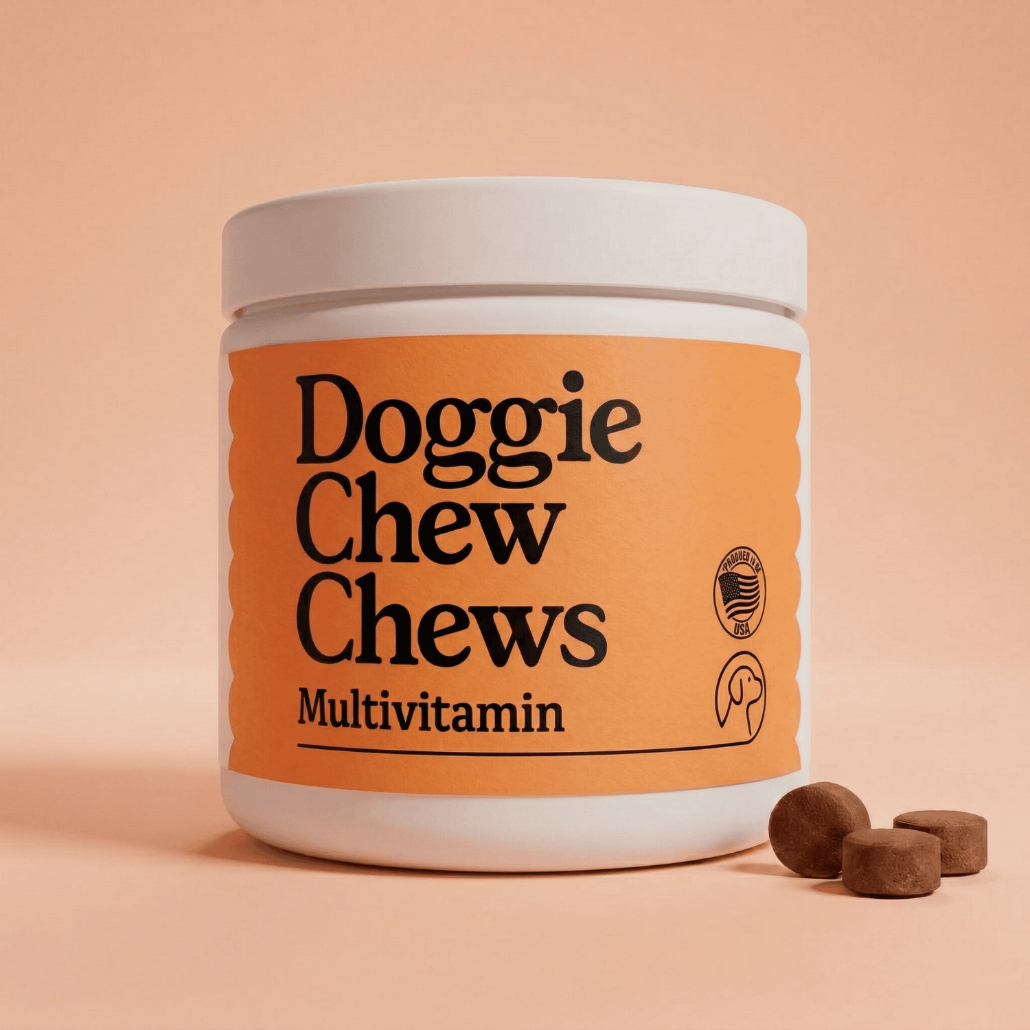 PetVita Multivitamin Chews for dogs next to a small bowl of soft chews